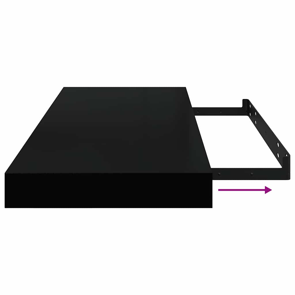 vidaXL Ράφι Τοίχου Γυαλιστερό Μαύρο 60 x 23,5 x 3,8 εκ. MDF