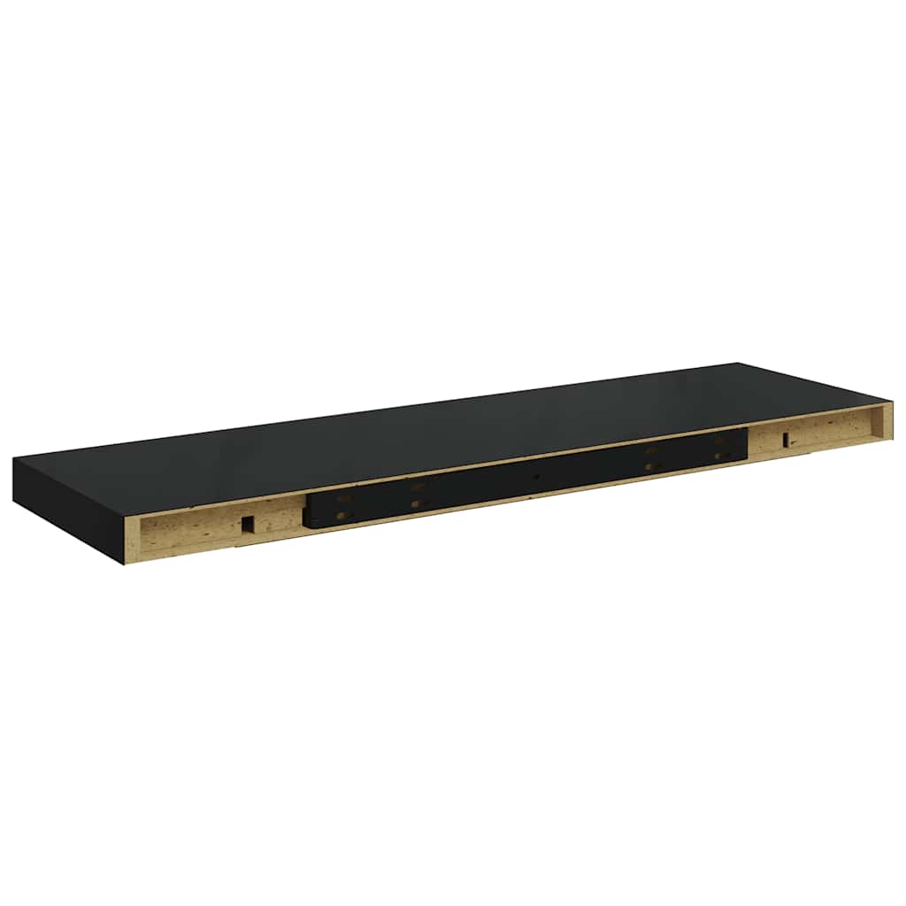 vidaXL Ράφι Τοίχου Γυαλιστερό Μαύρο 80 x 23,5 x 3,8 εκ. MDF