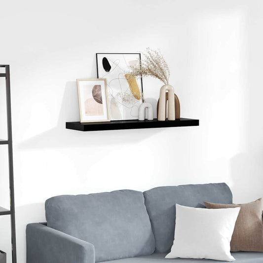 vidaXL Ράφι Τοίχου Γυαλιστερό Μαύρο 80 x 23,5 x 3,8 εκ. MDF