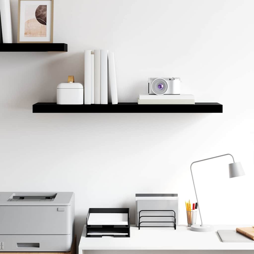 vidaXL Ράφι Τοίχου Γυαλιστερό Μαύρο 90 x 23,5 x 3,8 εκ. MDF