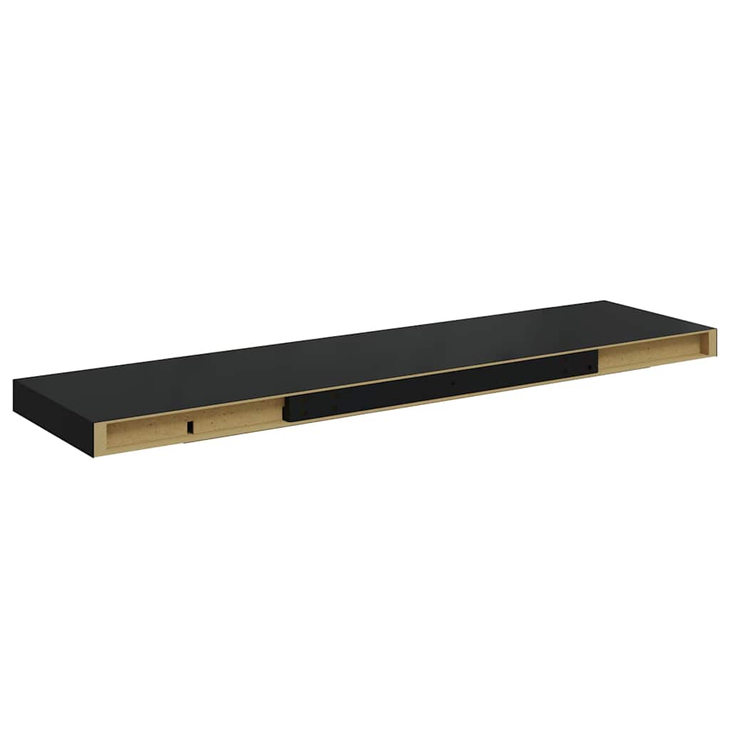 vidaXL Ράφι Τοίχου Γυαλιστερό Μαύρο 90 x 23,5 x 3,8 εκ. MDF