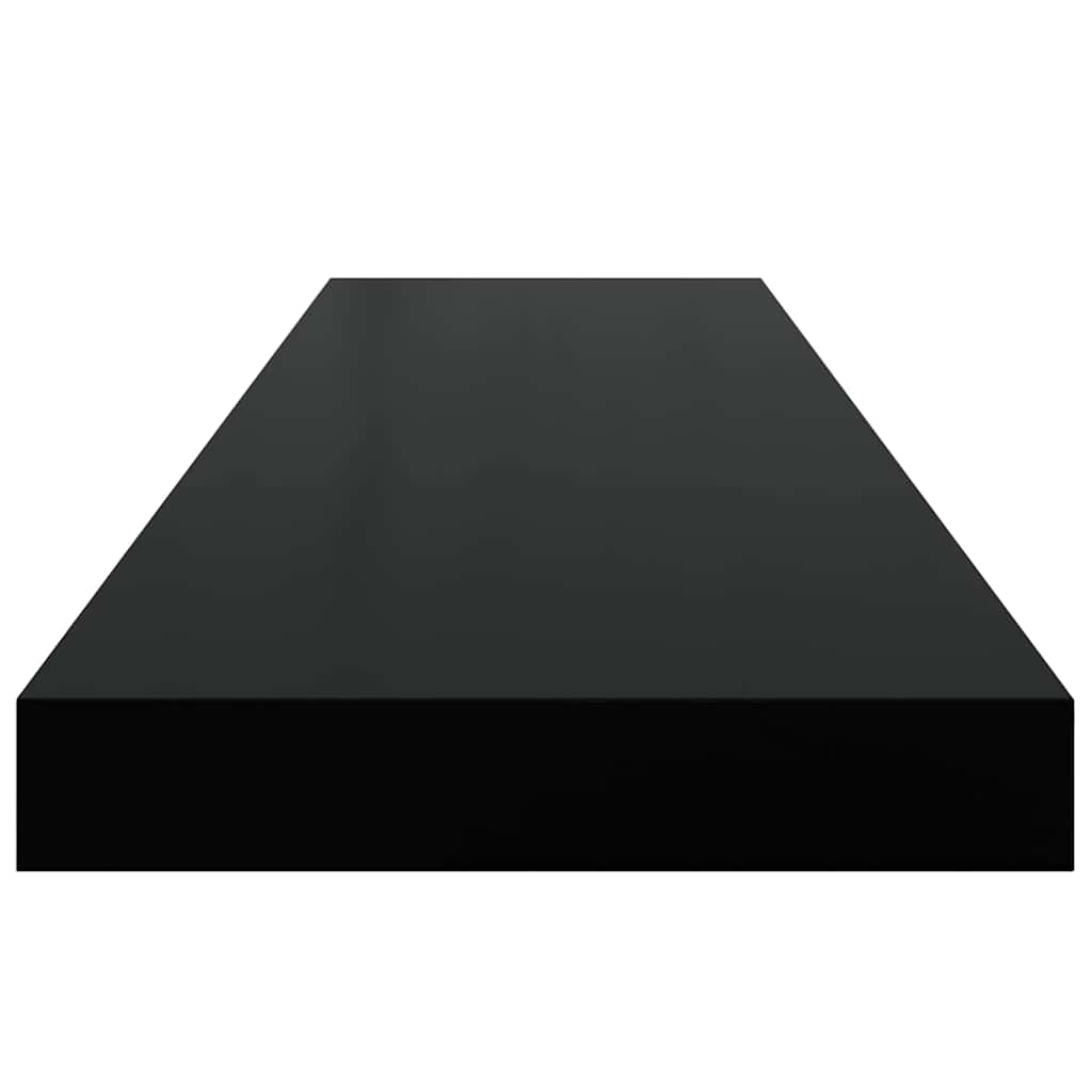 vidaXL Ράφια Τοίχου Γυαλιστερά Μαύρα 2 Τεμάχια 90 x 23,5 x 3,8 εκ. MDF