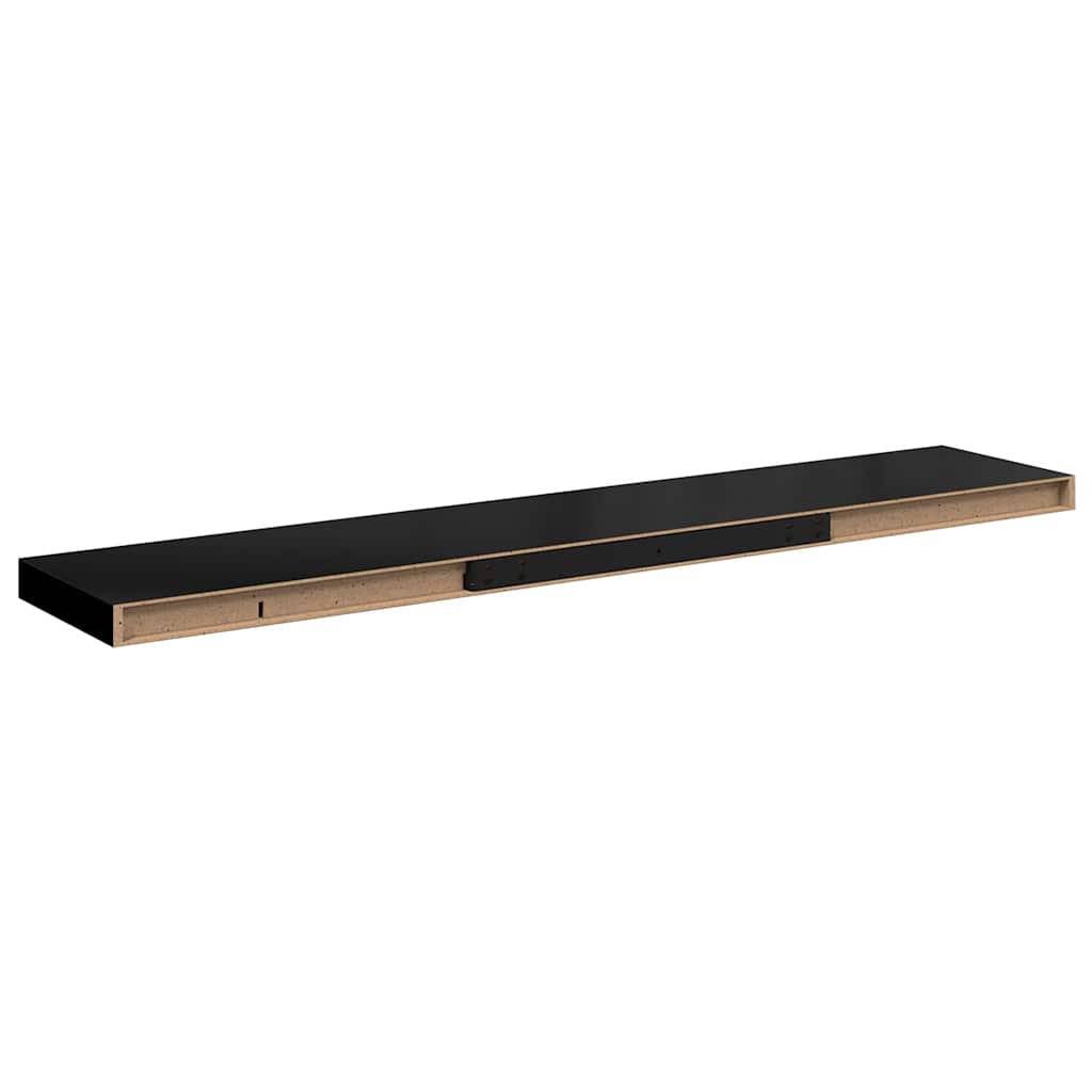 vidaXL Ράφι Τοίχου Γυαλιστερό Μαύρο 120x23,5x3,8 εκ. MDF