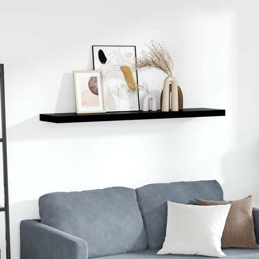 vidaXL Ράφι Τοίχου Γυαλιστερό Μαύρο 120x23,5x3,8 εκ. MDF