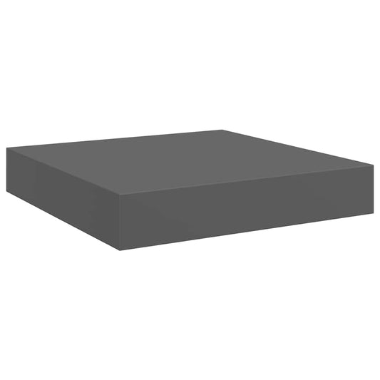 vidaXL Ράφι Τοίχου Γυαλιστερό Γκρι 23x23,5x3,8 εκ. MDF