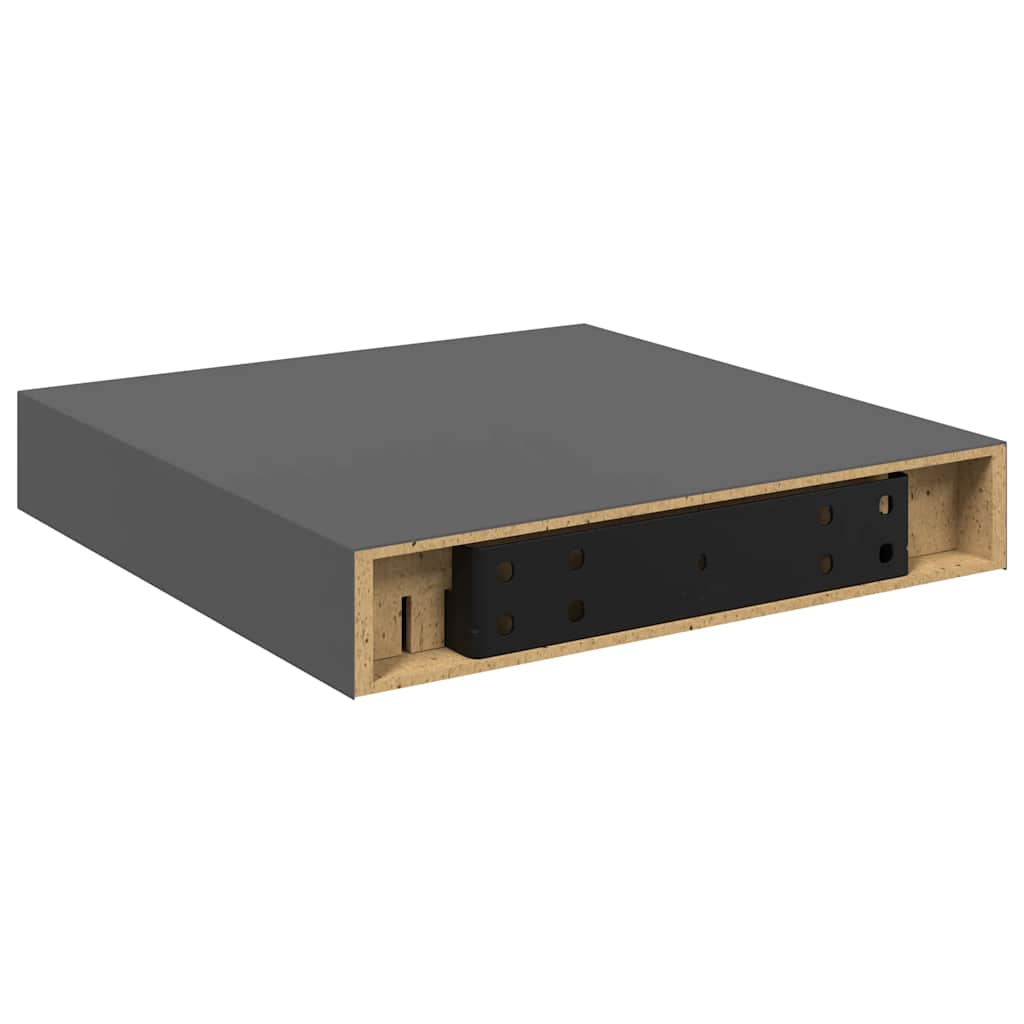 vidaXL Ράφι Τοίχου Γυαλιστερό Γκρι 23x23,5x3,8 εκ. MDF