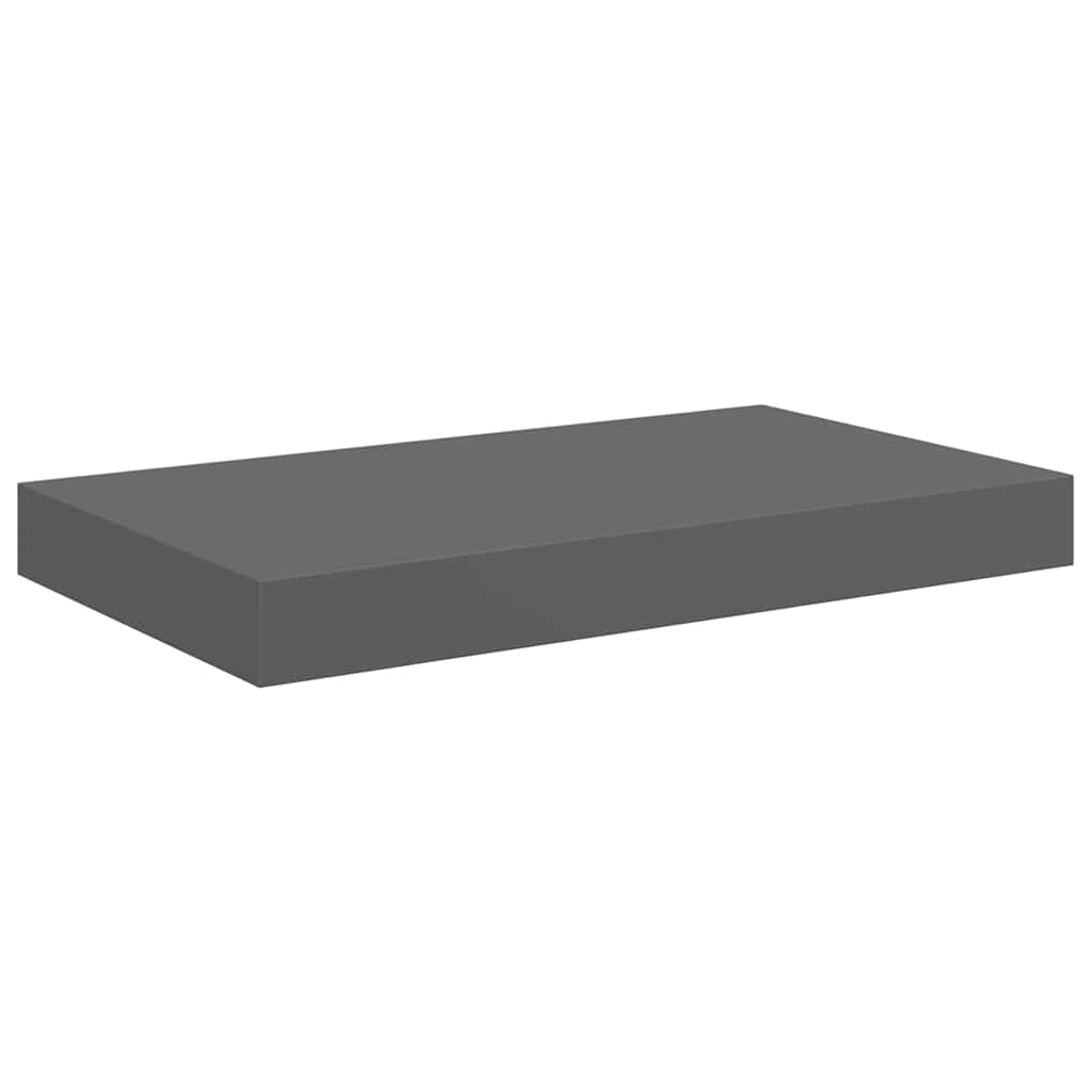 vidaXL Ράφια Τοίχου Γυαλιστερά Γκρι 2 Τεμάχια 40 x 23 x 3,8 εκ. MDF