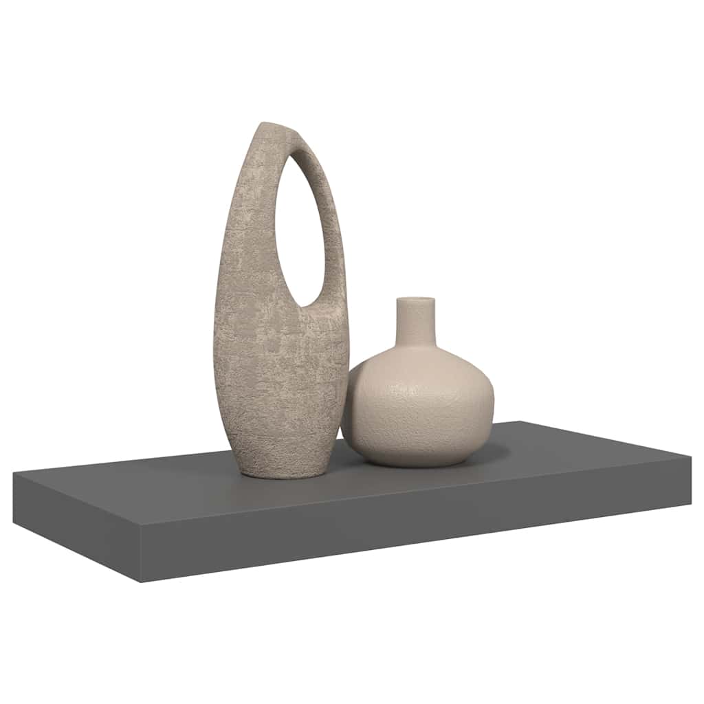 vidaXL Ράφι Τοίχου Γυαλιστερό Γκρι 50x23,5x3,8 εκ. MDF