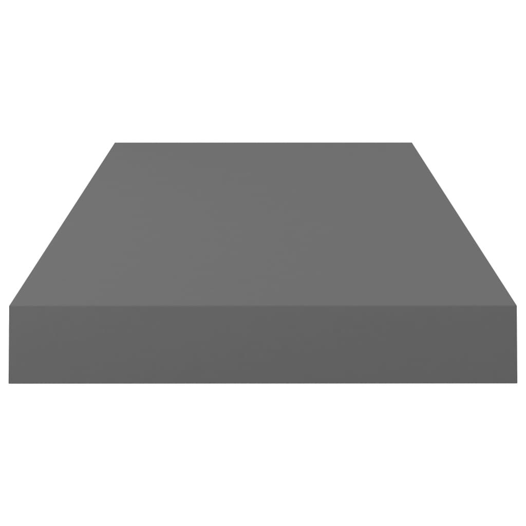 vidaXL Ράφια Τοίχου Γυαλιστερά Γκρι 2 Τεμάχια 50x23x3,8 εκ. MDF