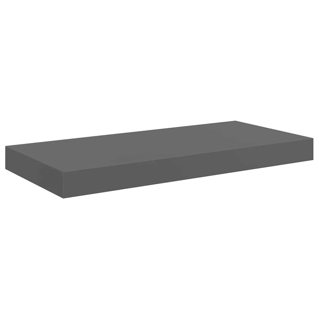 vidaXL Ράφια Τοίχου Γυαλιστερά Γκρι 4 Τεμάχια 50x23,5x3,8 εκ. MDF