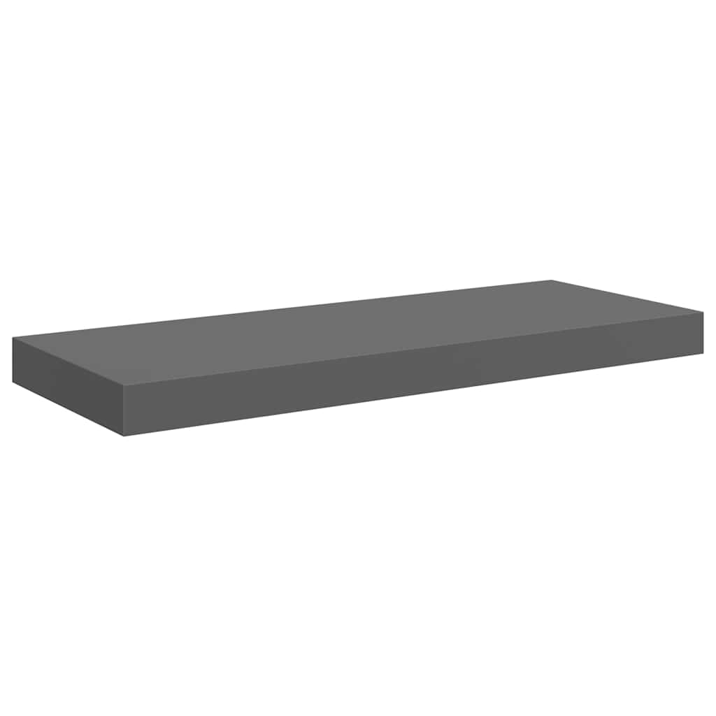 vidaXL Ράφια Τοίχου Γυαλιστερά Γκρι 2 Τεμάχια 60 x 23,5 x 3,8 εκ. MDF