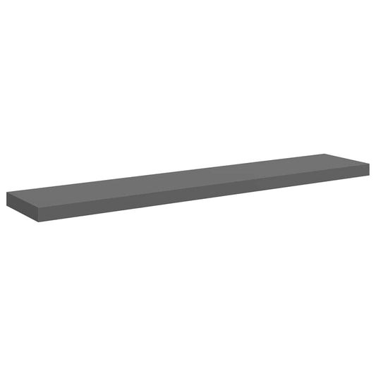 vidaXL Ράφι Τοίχου Γυαλιστερό Γκρι 120x23,5x3,8 εκ. MDF