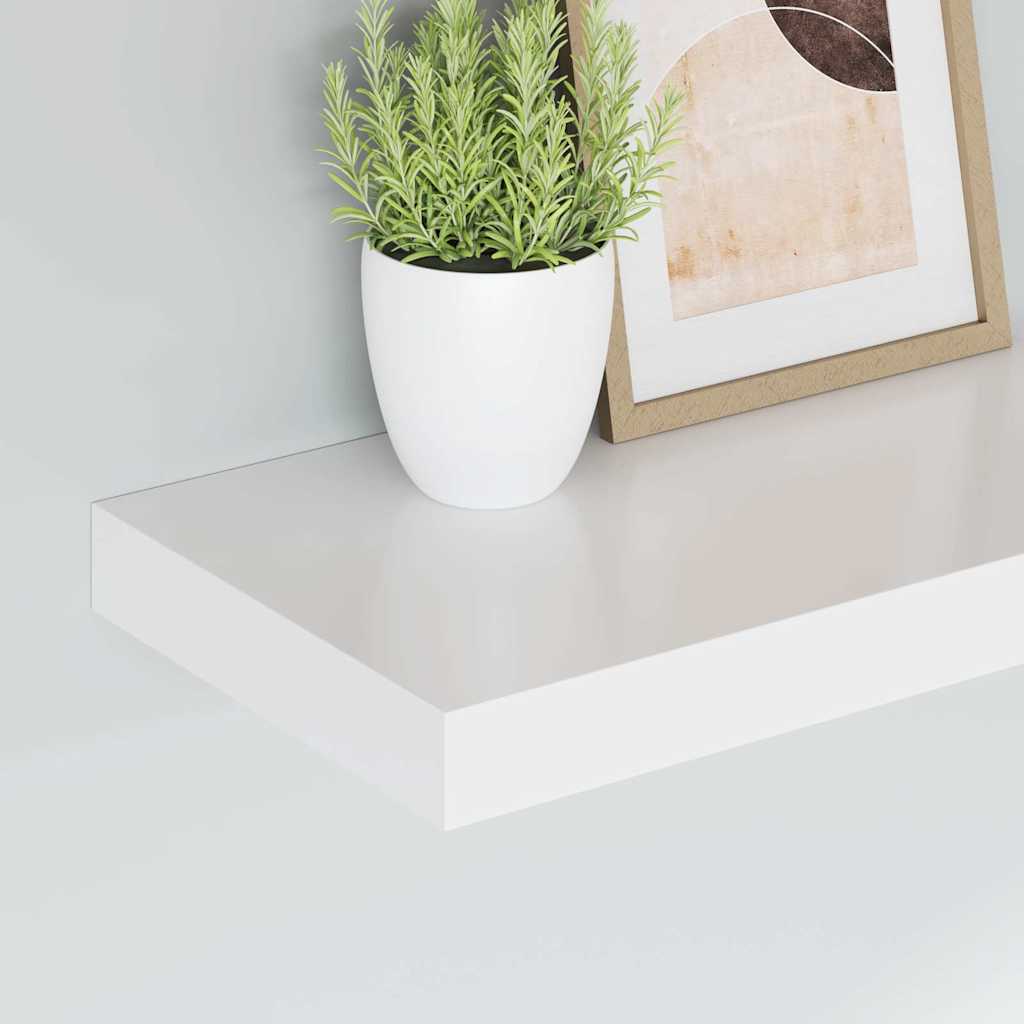 vidaXL Ράφια Τοίχου 2 τεμ. Άσπρα 40x23,5x3,8 εκ. MDF