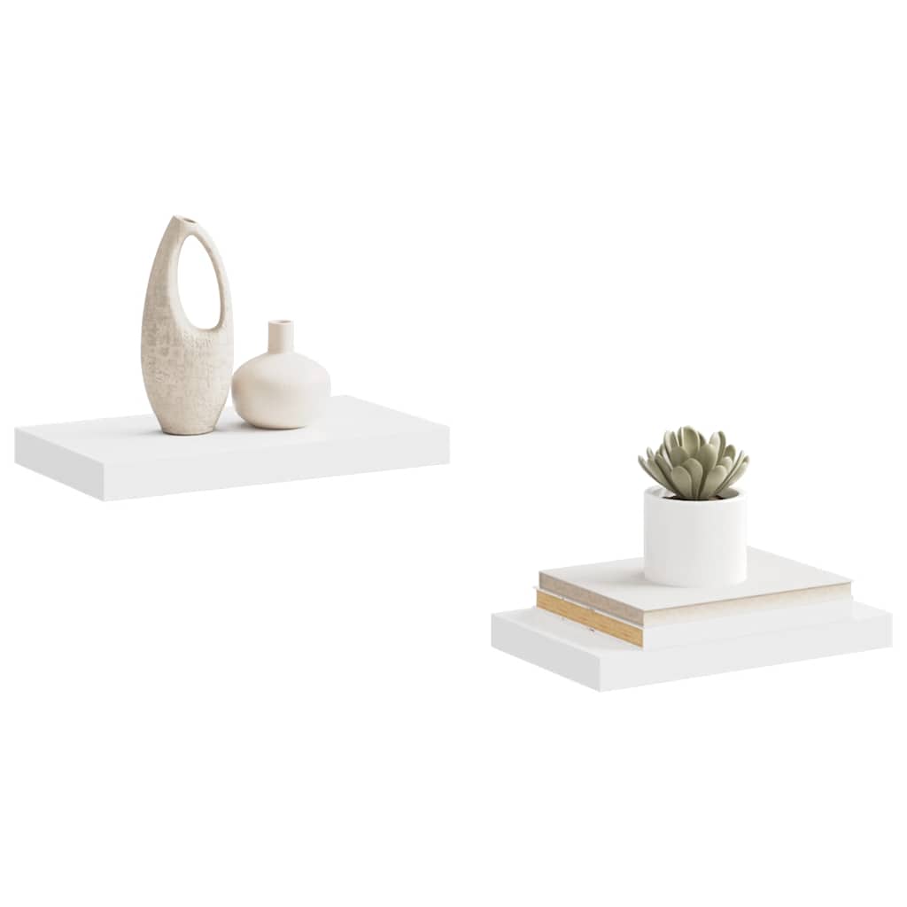 vidaXL Ράφια Τοίχου 2 τεμ. Άσπρα 40x23,5x3,8 εκ. MDF