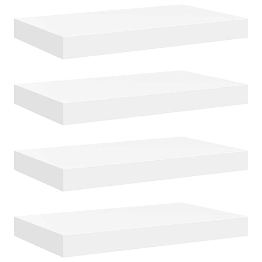 vidaXL Ράφια Τοίχου 4 τεμ. Άσπρα 40x23,5x3,8 εκ. MDF