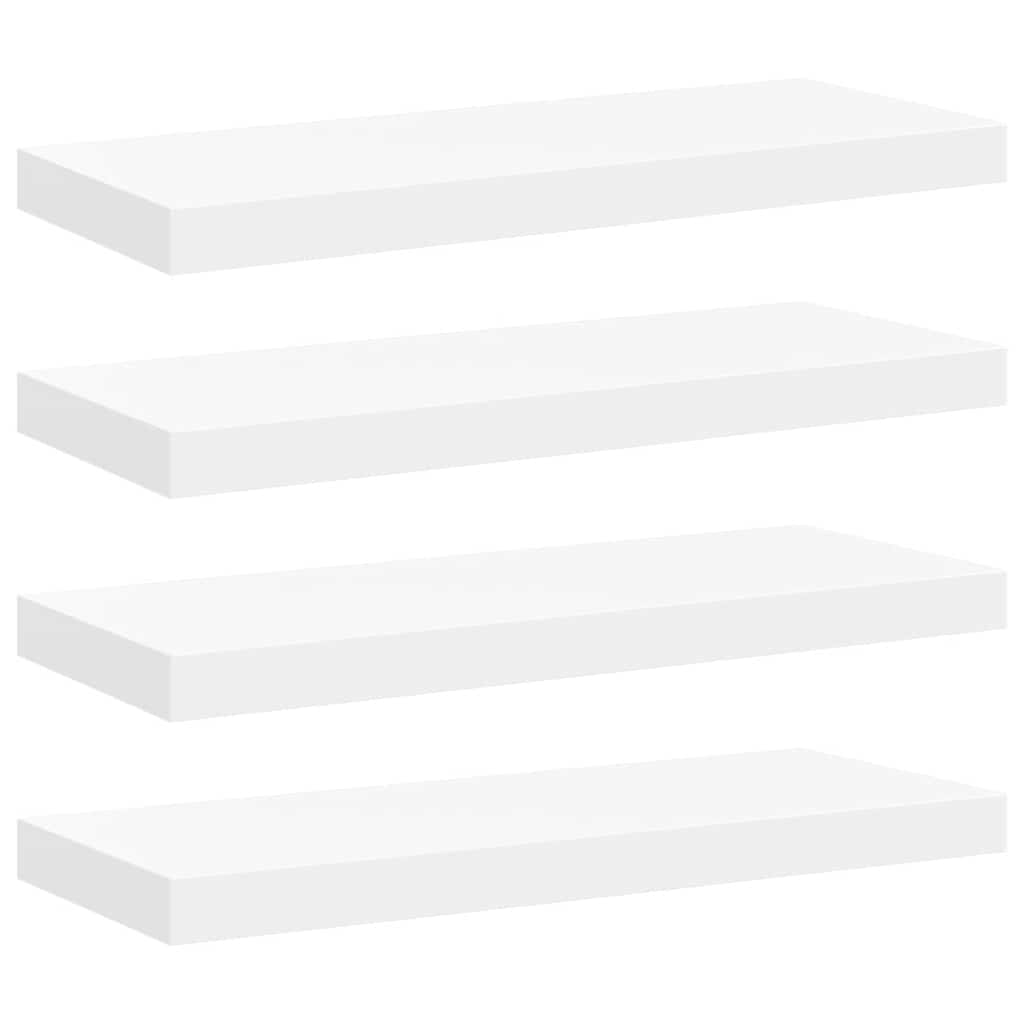 vidaXL Ράφια Τοίχου 4 τεμ. Άσπρα 60x23,5x3,8 εκ. MDF