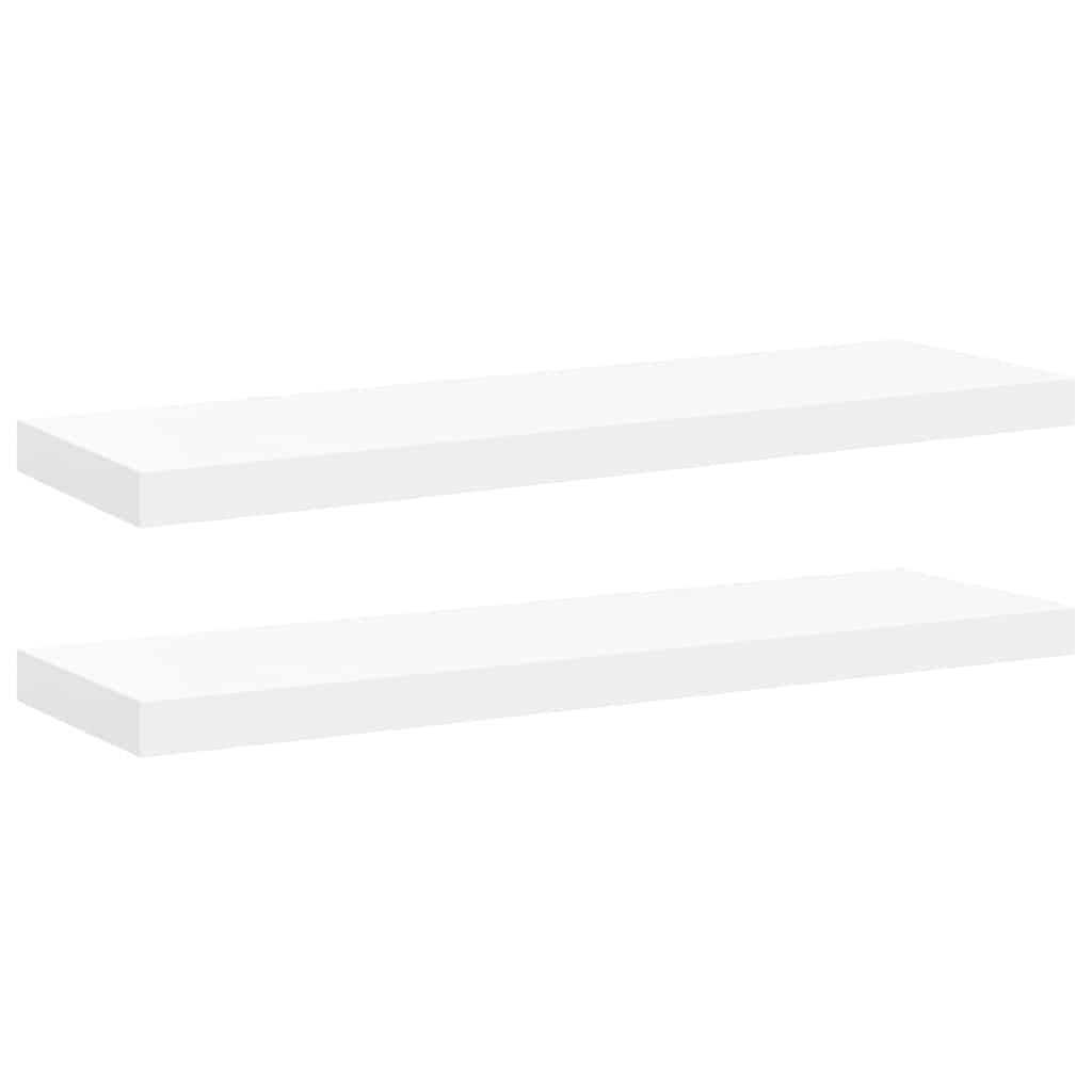 vidaXL Ράφια Τοίχου 2 τεμ. Άσπρα 80x23,5x3,8 εκ. MDF