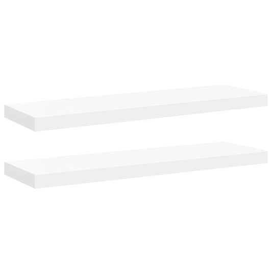 vidaXL Ράφια Τοίχου 2 τεμ. Άσπρα 80x23,5x3,8 εκ. MDF