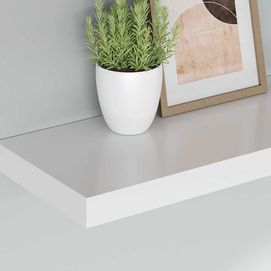 vidaXL Ράφια Τοίχου 2 τεμ. Άσπρα 80x23,5x3,8 εκ. MDF