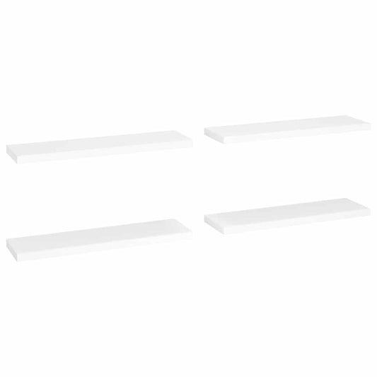vidaXL Ράφια Τοίχου 4 τεμ. Άσπρα 90x23,5x3,8 εκ. MDF