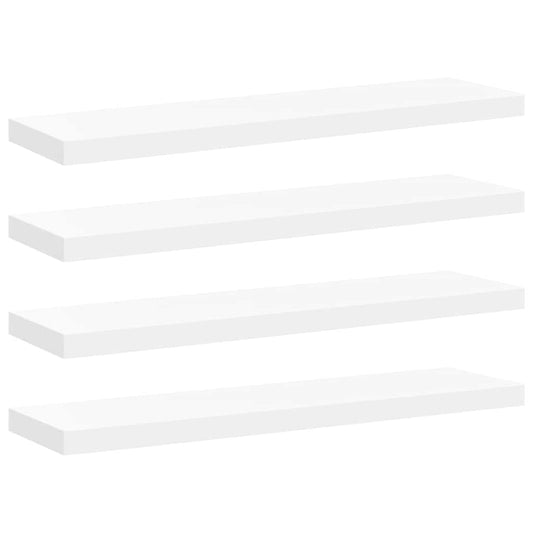 vidaXL Ράφια Τοίχου 4 τεμ. Άσπρα 90x23,5x3,8 εκ. MDF