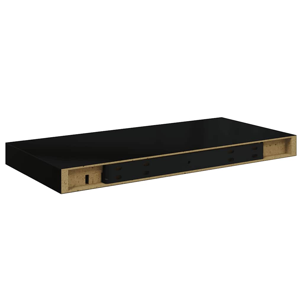 vidaXL Ράφια Τοίχου 2 τεμ. Μαύρα 50x23,5x3,8 εκ. MDF