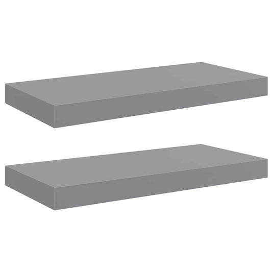 vidaXL Ράφια Τοίχου 2 τεμ. Γκρι 50x23,5x3,8 εκ. MDF