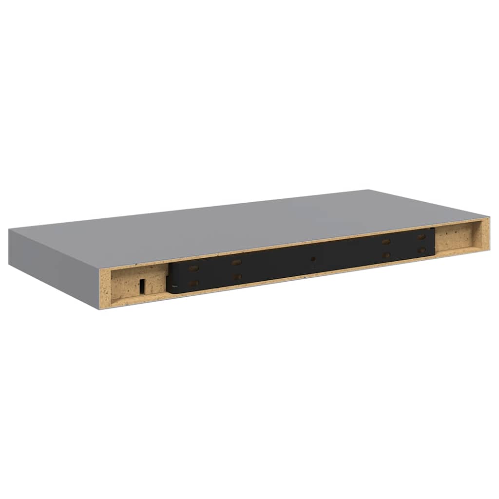 vidaXL Ράφια Τοίχου 4 τεμ. Γκρι 50x23,5x3,8 εκ. MDF