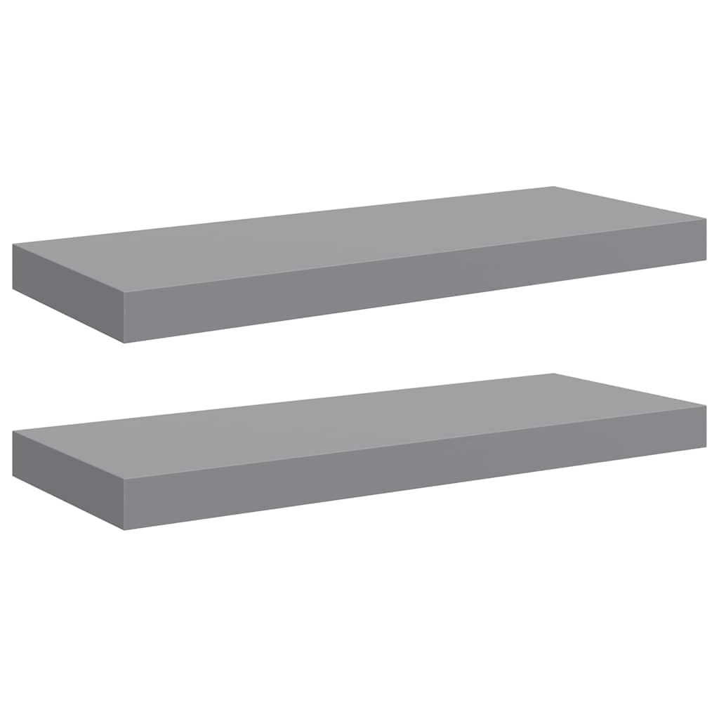 vidaXL Ράφια Τοίχου 2 τεμ. Γκρι 60 x 23,5 x 3,8 εκ. MDF