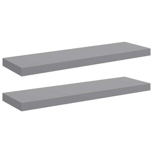 vidaXL Ράφια Τοίχου 2 τεμ. Γκρι 80x23,5x3,8 εκ. MDF