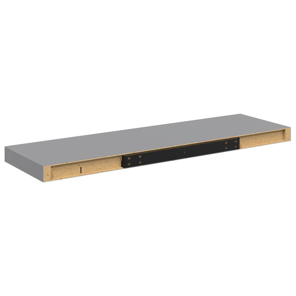 vidaXLΡάφια Τοίχου 4 τεμ. Γκρι 80x23,5x3,8 εκ. MDF