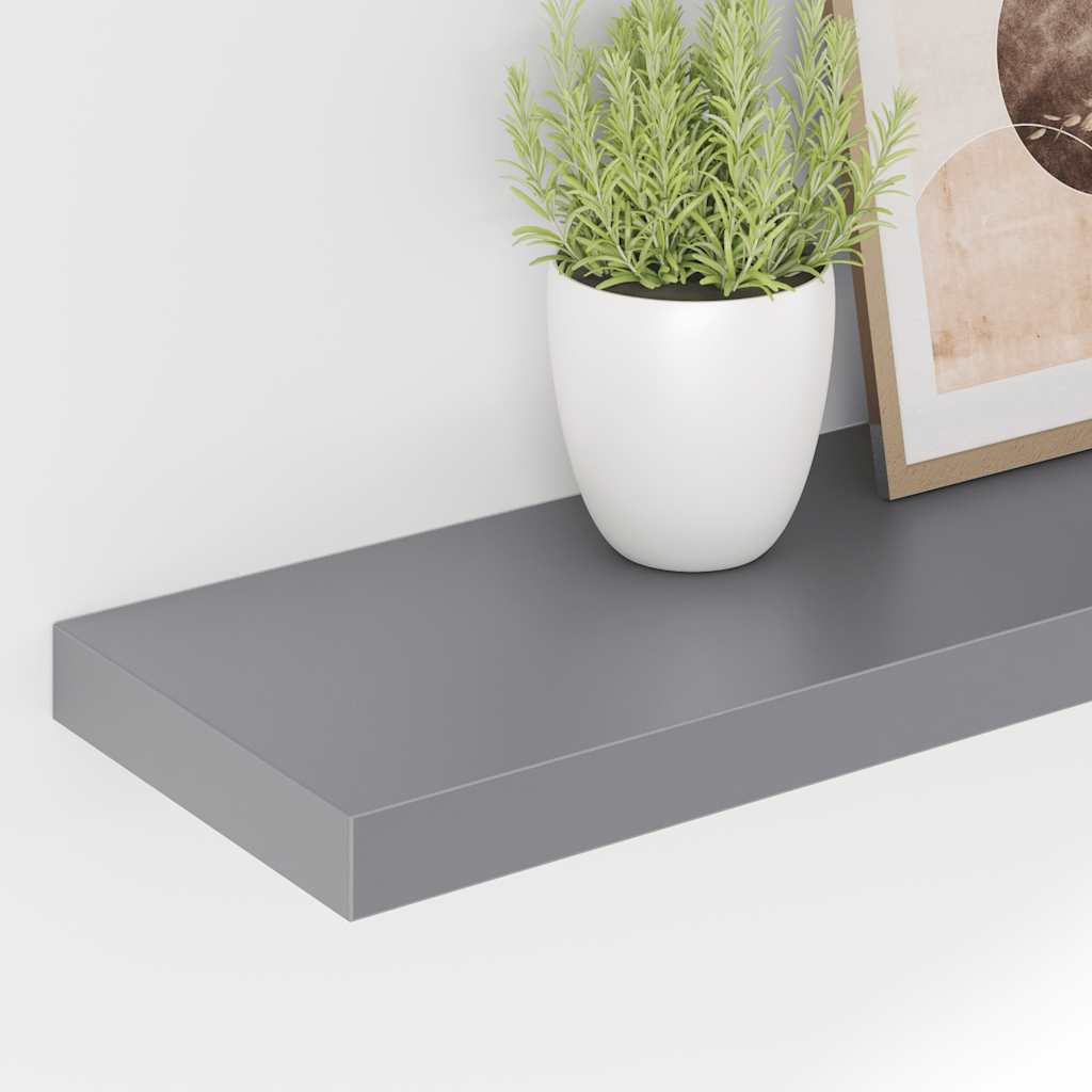 vidaXL Ράφι Τοίχου Γκρι 90x23,5x3,8 εκ. MDF