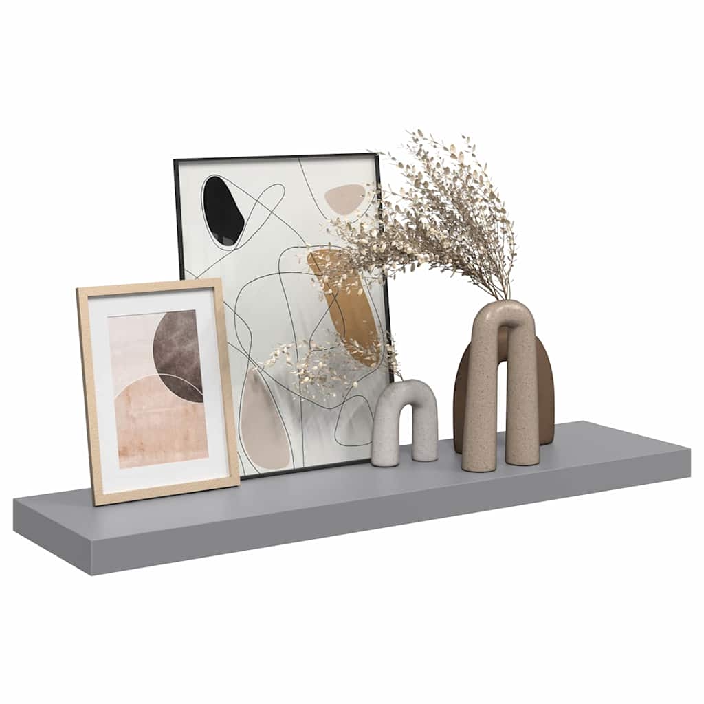 vidaXL Ράφι Τοίχου Γκρι 90x23,5x3,8 εκ. MDF