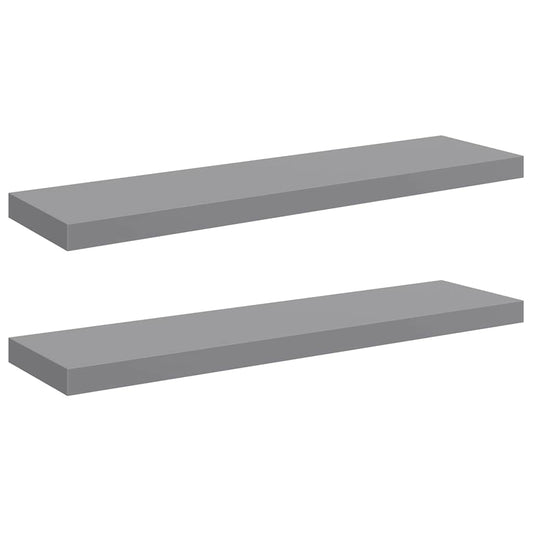 vidaXL Ράφια Τοίχου 2 τεμ. Γκρι 90x23,5x3,8 εκ. MDF