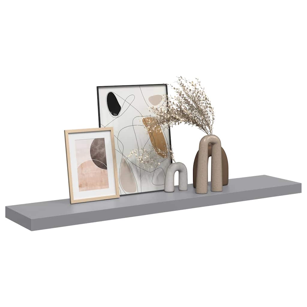 vidaXL Ράφι Τοίχου Γκρι 120x23,5x3,8 εκ. MDF