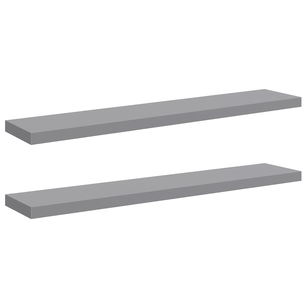 vidaXL Ράφια Τοίχου 2 τεμ. Γκρι 120x23,5x3,8 εκ. MDF