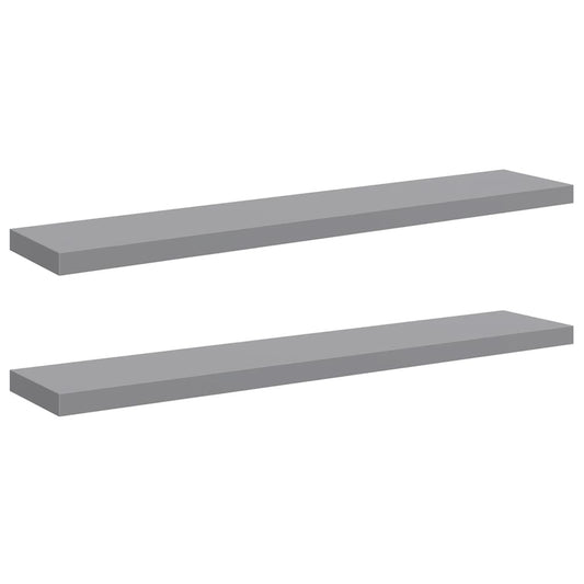vidaXL Ράφια Τοίχου 2 τεμ. Γκρι 120x23,5x3,8 εκ. MDF