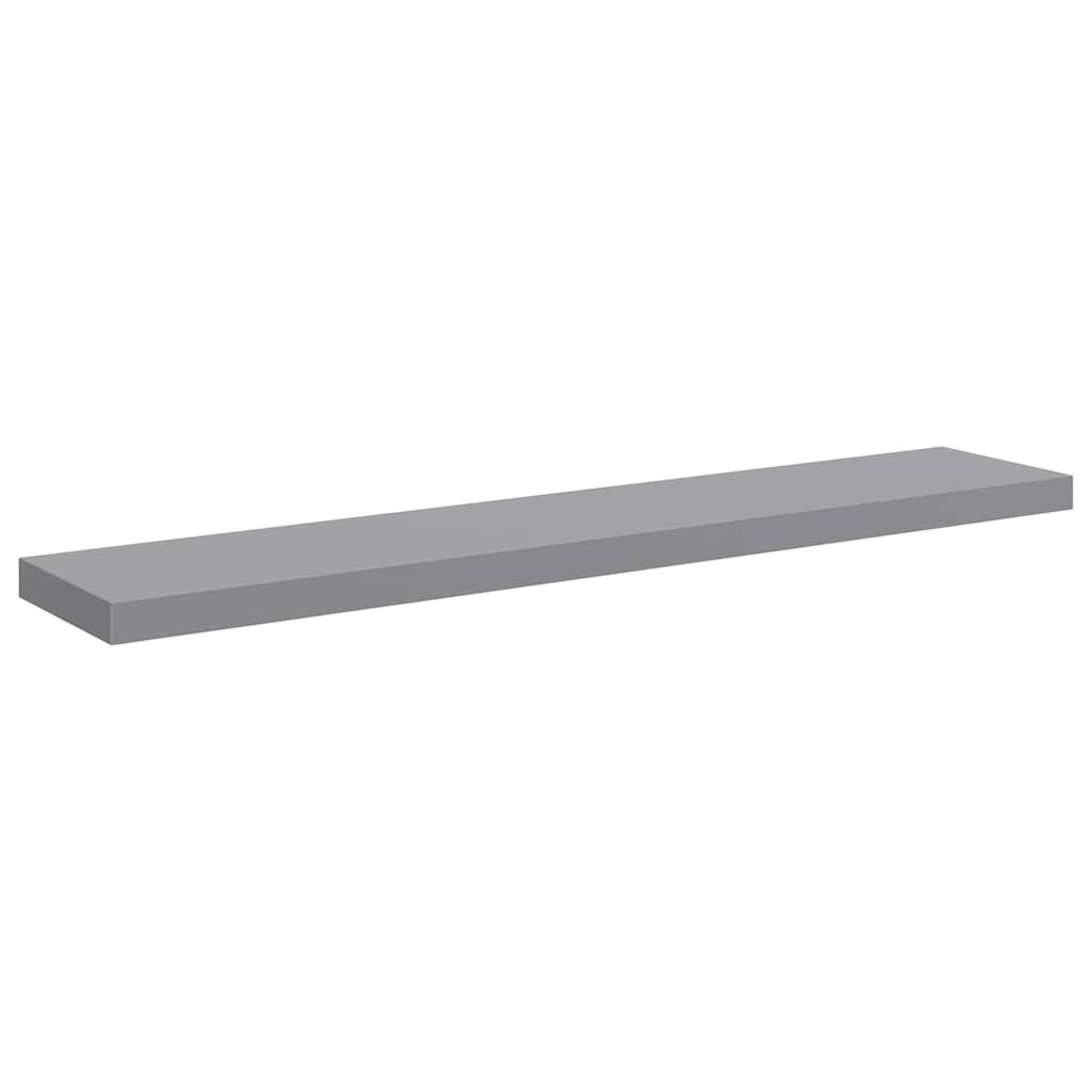 vidaXL Ράφια Τοίχου 2 τεμ. Γκρι 120x23,5x3,8 εκ. MDF