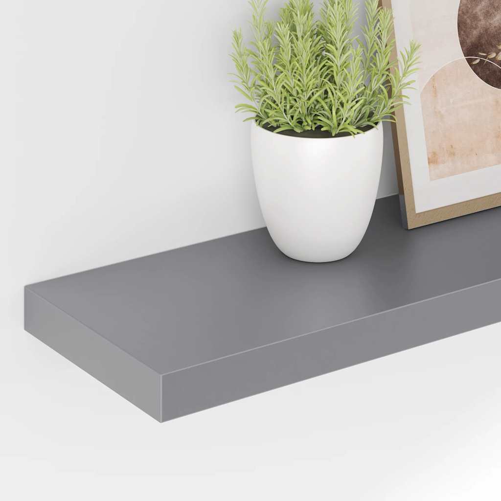vidaXL Ράφια Τοίχου 4 τεμ. Γκρι 120x23,5x3,8 εκ. MDF