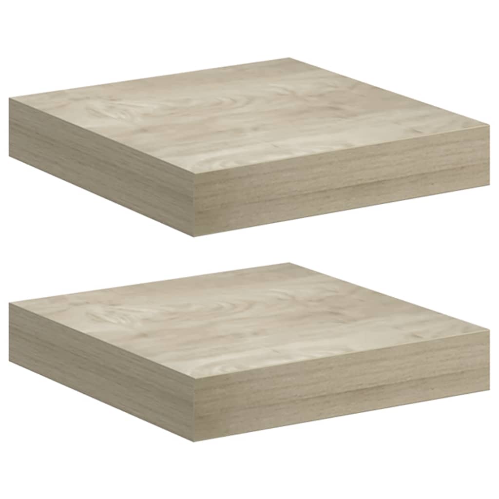 vidaXL Ράφια Τοίχου 2 τεμ. Χρώμα Δρυός 23x23,5x3,8 εκ. MDF