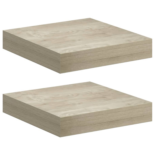 vidaXL Ράφια Τοίχου 2 τεμ. Χρώμα Δρυός 23x23,5x3,8 εκ. MDF