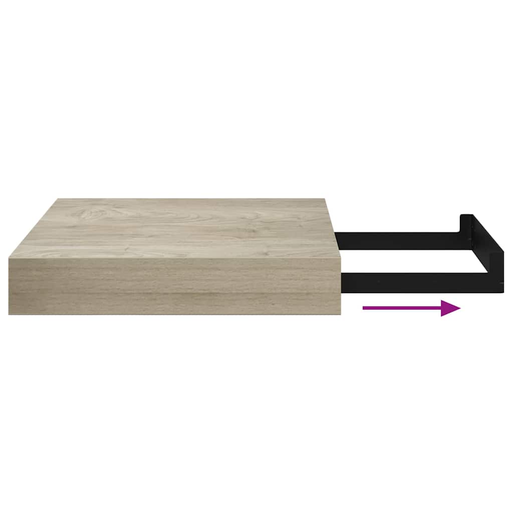 vidaXL Ράφια Τοίχου 2 τεμ. Χρώμα Δρυός 23x23,5x3,8 εκ. MDF