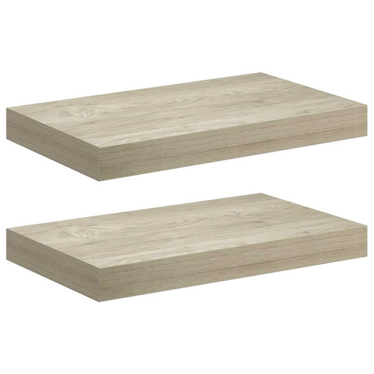vidaXL Ράφια Τοίχου 2 τεμ. Χρώμα Δρυός 40x23,5x3,8 εκ. MDF