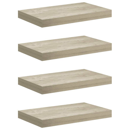 vidaXL Ράφια Τοίχου 4 τεμ. Χρώμα Δρυός 40x23,5x3,8 εκ. MDF