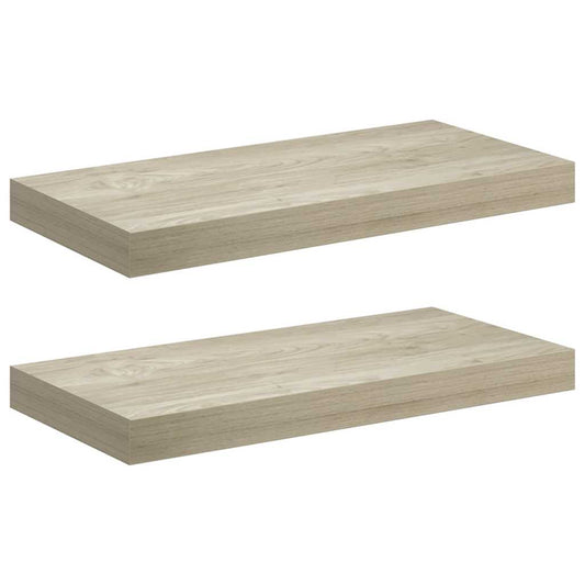 vidaXL Ράφια Τοίχου 2 τεμ. Χρώμα Δρυός 50x23,5x3,8 εκ. MDF