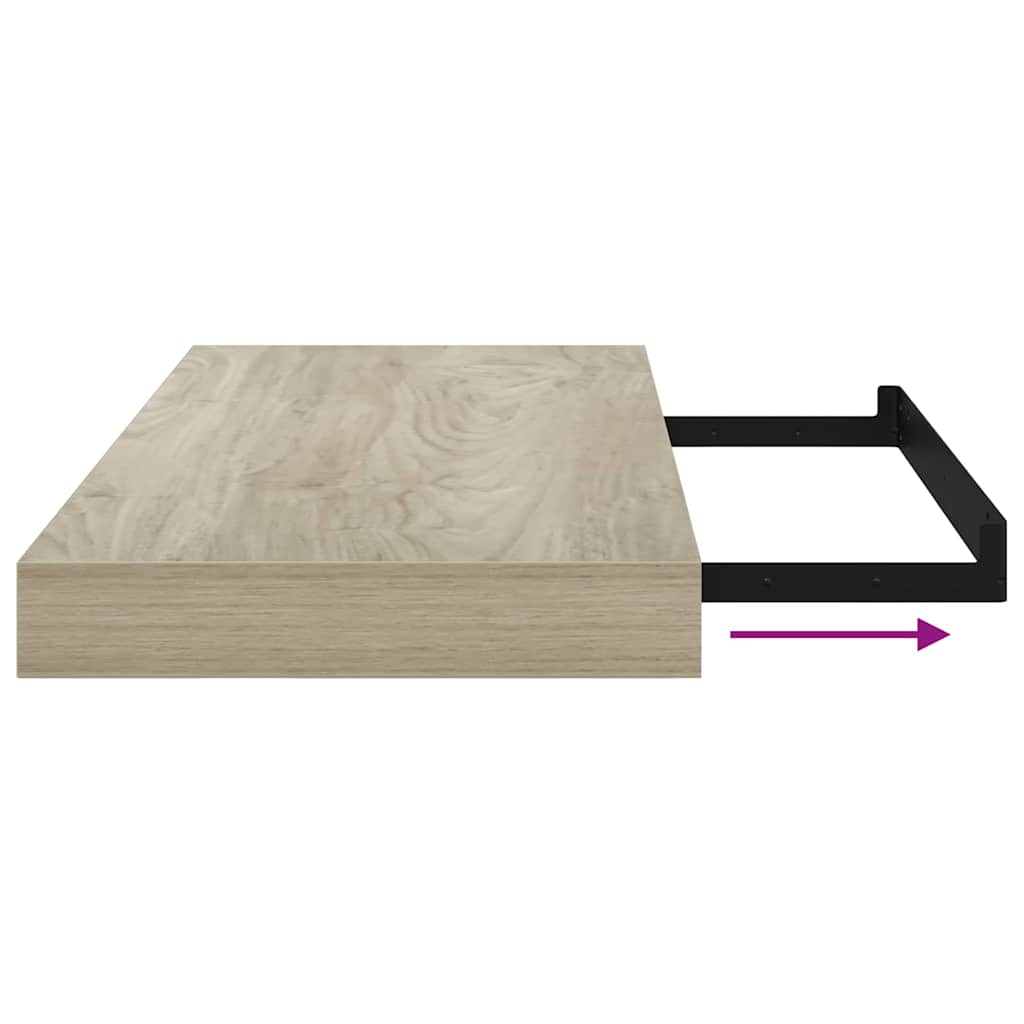 vidaXL Ράφια Τοίχου 2 τεμ. Χρώμα Δρυός 50x23,5x3,8 εκ. MDF