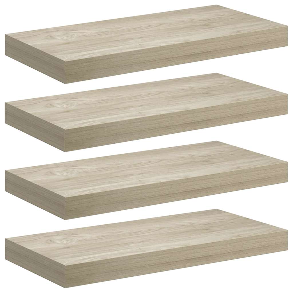 vidaXL Ράφια Τοίχου 4 τεμ. Χρώμα Δρυός 50x23x3,8 εκ. MDF