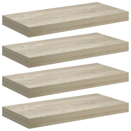 vidaXL Ράφια Τοίχου 4 τεμ. Χρώμα Δρυός 50x23x3,8 εκ. MDF