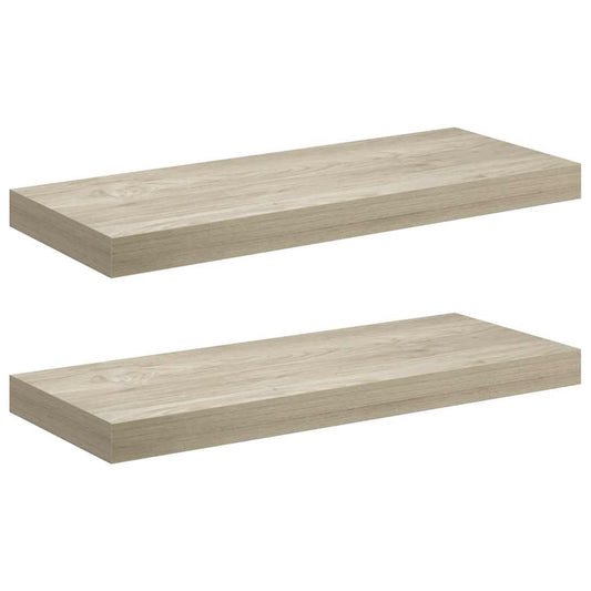 vidaXL Ράφια Τοίχου 2 τεμ. Χρώμα Δρυός 60x23,5x3,8 εκ. MDF