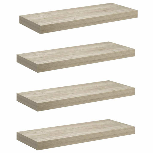 vidaXL Ράφια Τοίχου 4 τεμ. Χρώμα Δρυός 60x23,5x3,8 εκ. MDF